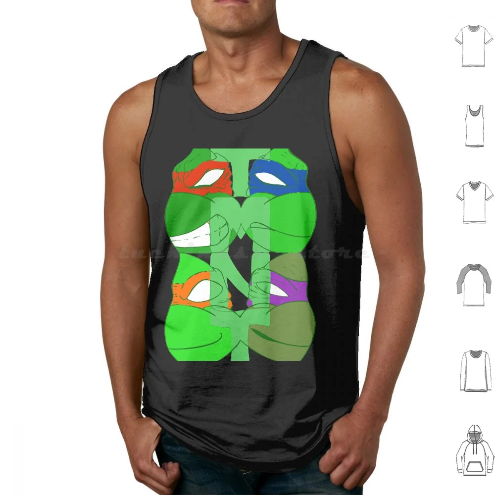 

Green Team! Tank Tops Vest Sleeveless Donatello Michelangelo Cartoon 80s Pizza Turtes Anime Turtle Leonardo Comics Shredder