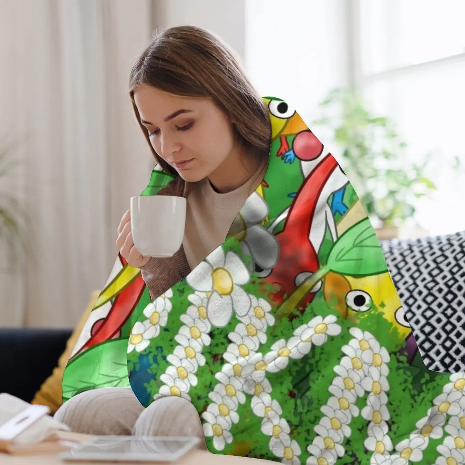 Фото PIKMIN - Уютное одеяло с изображением Олимара, компактное теплое одеяло для путешествий на автомобиле №3