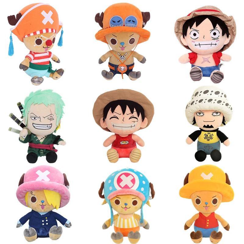 

Genuine 25cm One Piece Anime Plush Toys Dolls Roronoa Zoro Luffy Chopper Ace Law Figure Model Pendant Toys Kids Birthday Gifts