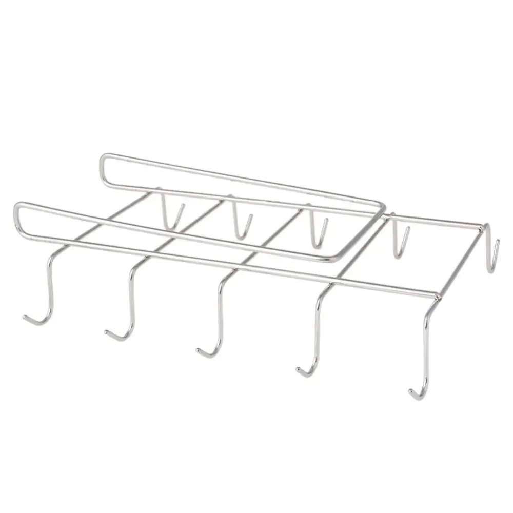 

Tea Coffee Cup Holder Mug Metal Rack Under Shelf Board Hook Storage Organizer