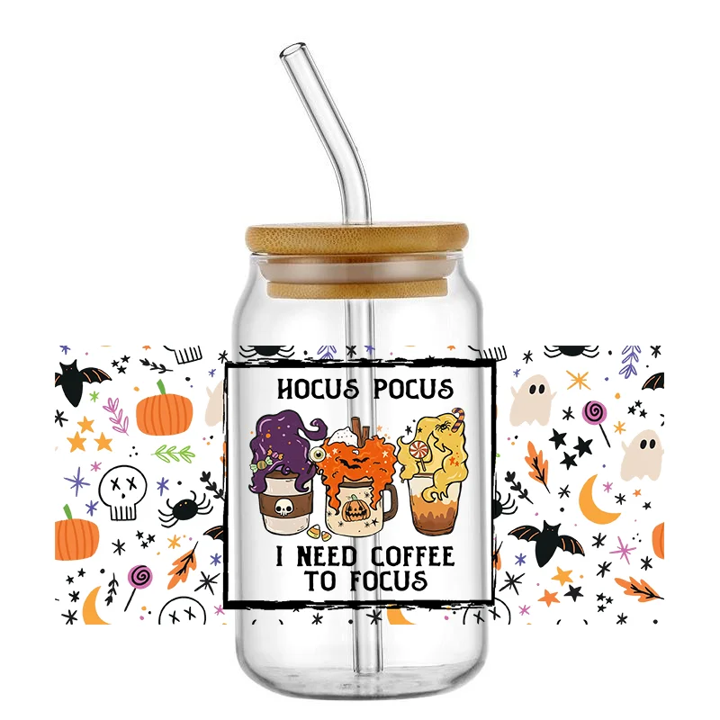 16 унций UV DTF обертки для чашек Переводные красочные кофейные наклейки