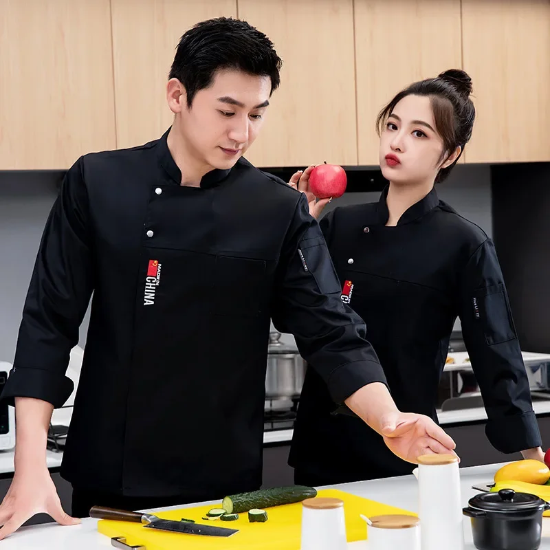 Водонепроницаемая рабочая форма шеф-повара с длинными рукавами больших размеров