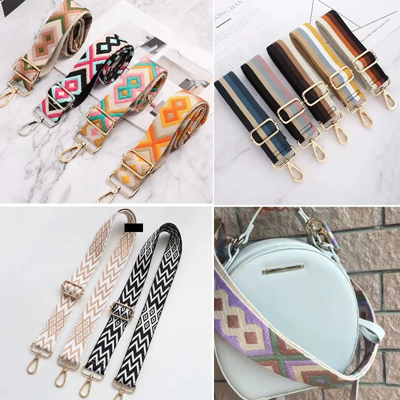 High Quality Purse Straps Replacement Crossbody Handbag Ethnic Shoulder Strap Adjustable Stylish Jacquard Wide Webbing Bag Strap High Quality Purse Straps Replacement Crossbody Handbag Ethnic Shoulder Strap Adjustable Stylish Jacquard Wide Webbing Bag Strap