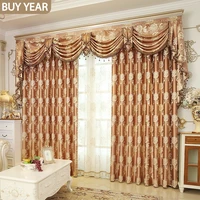 european style curtains for living dining room bedroom luxury golden curtains valance curtains finished product customization