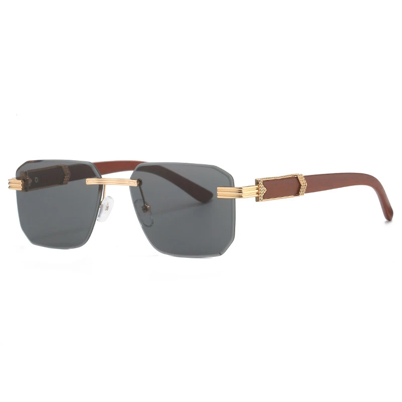 

Солнцезащитные очки без оправы для мужчин и женщин UV-400, винтажные брендовые дизайнерские квадратные модные роскошные, с защитой от ультрафиолета