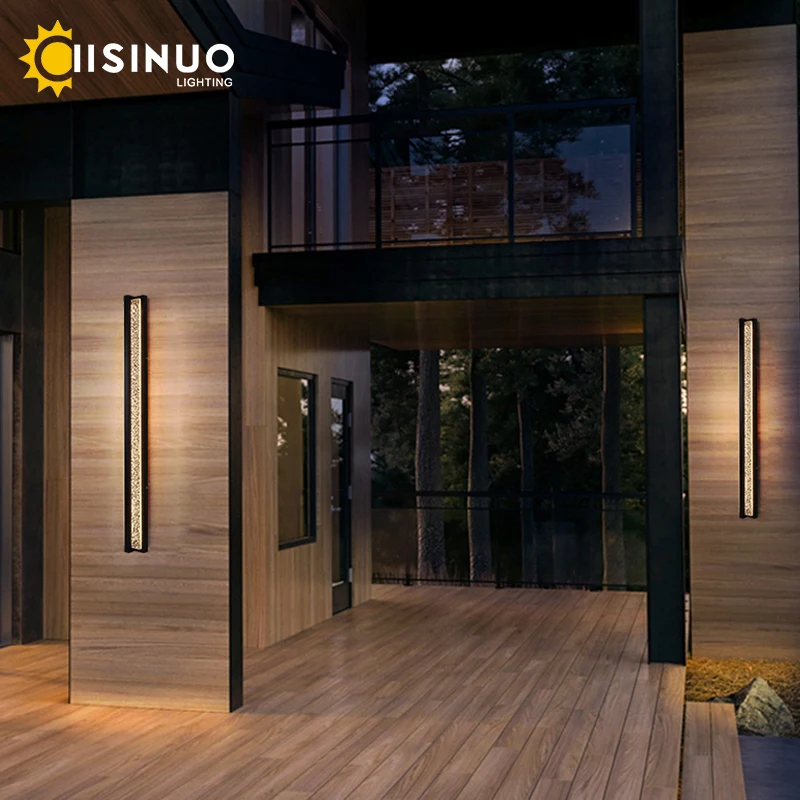 IISINUO Wall Sconce Solar LED light Outdoor Free DHL Dropshipping Black Porch Lighting for Garden Doorway Hallway 96 240V Sconce images - 6