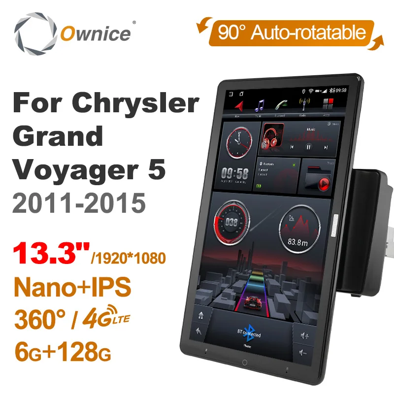 

13,3 дюймов 1920*1080 Ownice Android 10,0 для Chrysler Grand Voyager 5 2011-2015 автомобильное радио, автомобильное мультимедийное видео, аудио без DVD