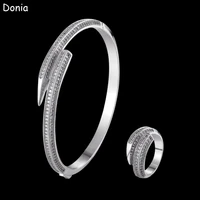 donia jewelry fashion micro inlaid aaa zircon nail bracelet set creative opening ladies bracelet set