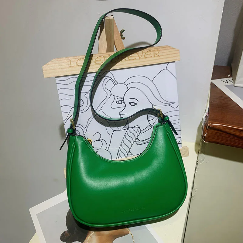 

2022 Fashion Brand Shoulder Bag Half Moon Small PU Leather Women Luxury Designer Handbags Cute Totes Ladies Brand Crossbody Bags
