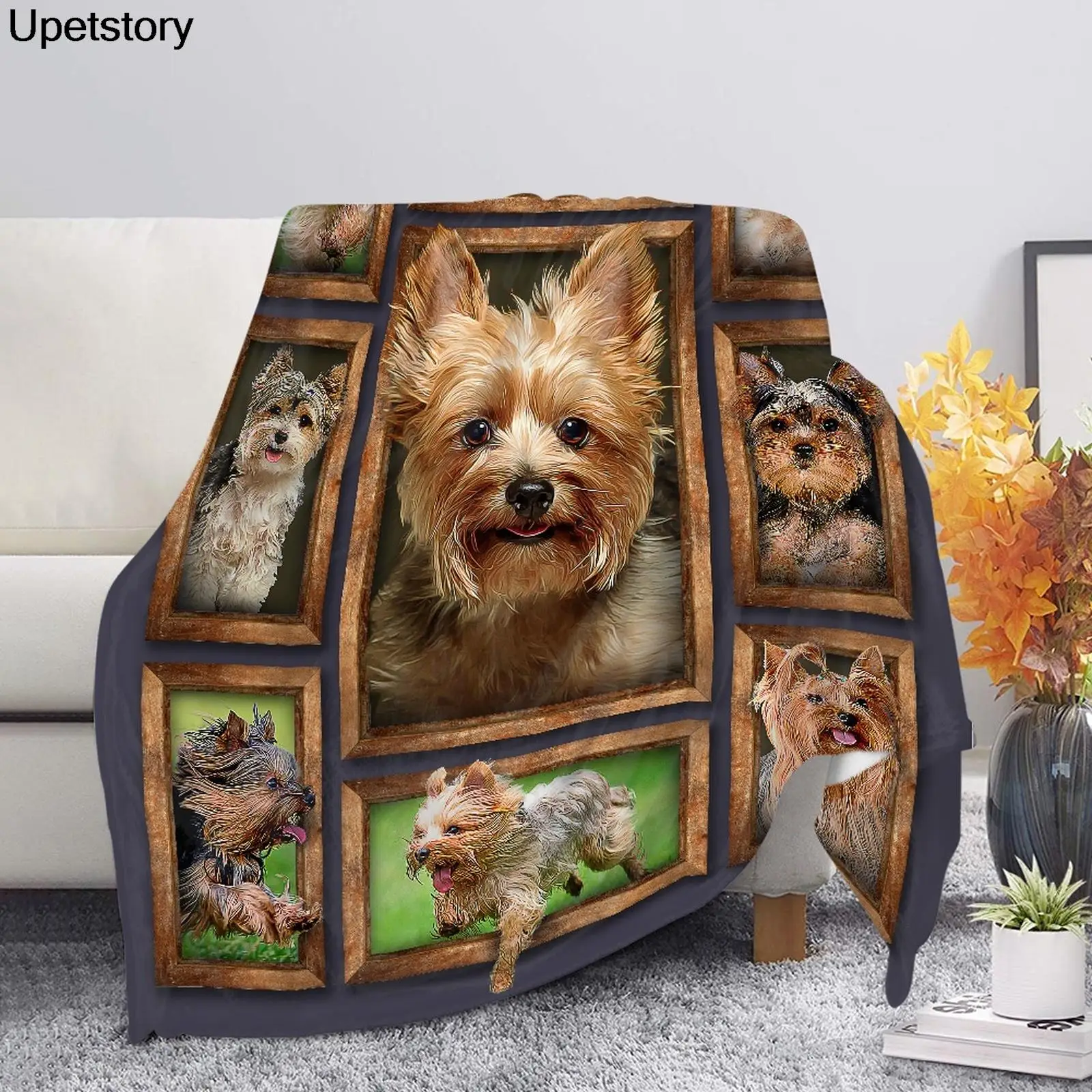 

Одеяло Upetstory с принтом симпатичного йоркширского терьера, для дивана, постельное белье, дорожное одеяло для сна, большое мягкое покрывало для кроватки