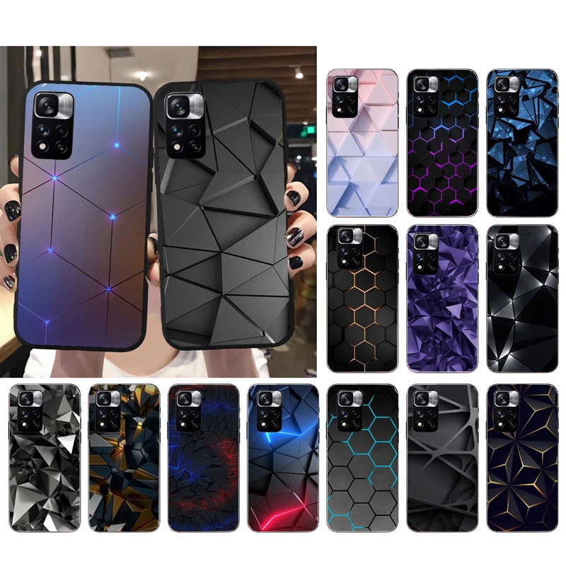 

Phone Case For Xiaomi Redmi Note 12Pro 11 11S 11T Pro 10 9Pro Note10S Redmi 10 9 10C 9C Luxury Geometry Cool Case