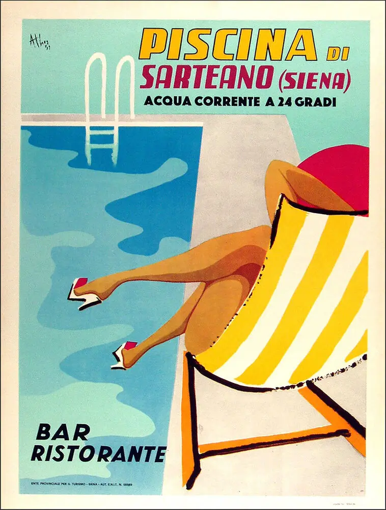 

Vintage Italian Travel Poster Reproduction Metal Sign