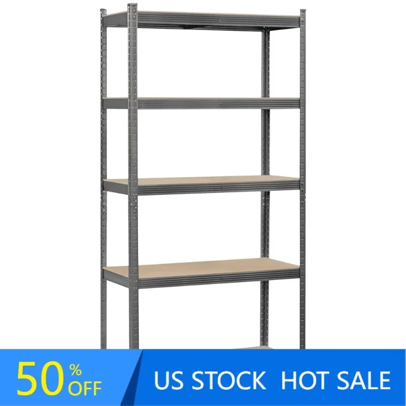 

Smile Mart 5-Tier Adjustable Boltless Storage Shelf Units for Garage, Dark Gray