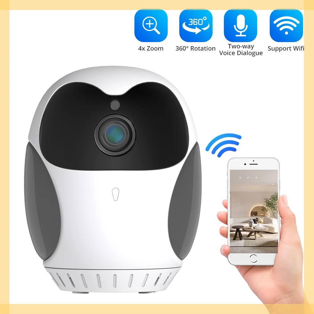 

Smart Camera 1080P 4X Zoom Wireless 360° PTZ Security IP Camera Surveillance 2-Way Audio CCTV Baby Monitor Pet Video Wifi Camera