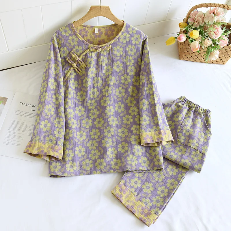 Женский пижамный комплект из хлопка