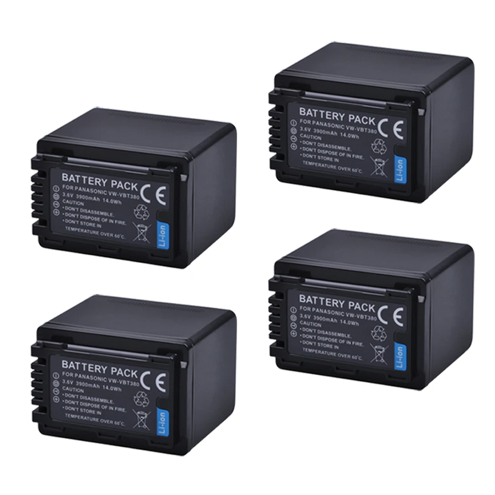 3900 мАч VW VBT380 VW-VBT380 Аккумулятор для Panasonic VW-VBT190 V727 V730 V770 V110 V130 V160 V180 V201 V750 + зарядное устройство с ЖК-дисплеем