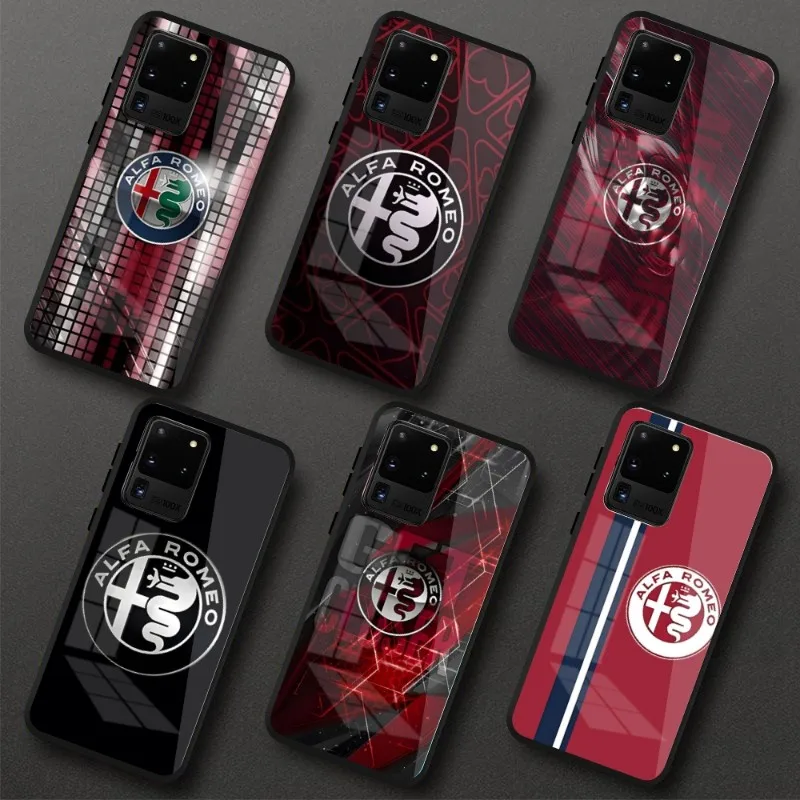 

Спортивный автомобиль Alfa Romeo чехол для телефона для Samung S23 S22 S21 Pro Ultra A13 A33 A53 NOTE 20 PC стеклянный чехол Funda Shell