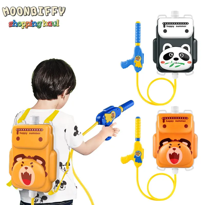 

1.3L Cute Animal Backpack Cartoon Large Capacity Water Gun Outdoor Toys Kids Summer Interactive Game Multiplayer