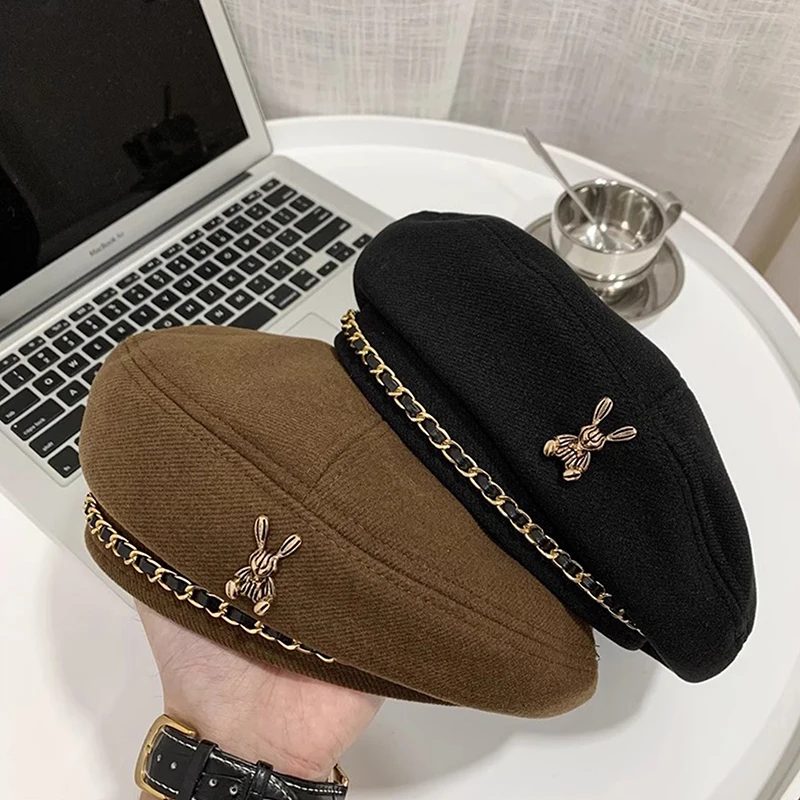 1 шт. Женская осенне-зимняя шерстяная восьмиугольная детская шапка Белль из