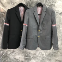 spring and summer tb gray armband three color webbing suit top mens korean version of the tide brand slim small suit jacket