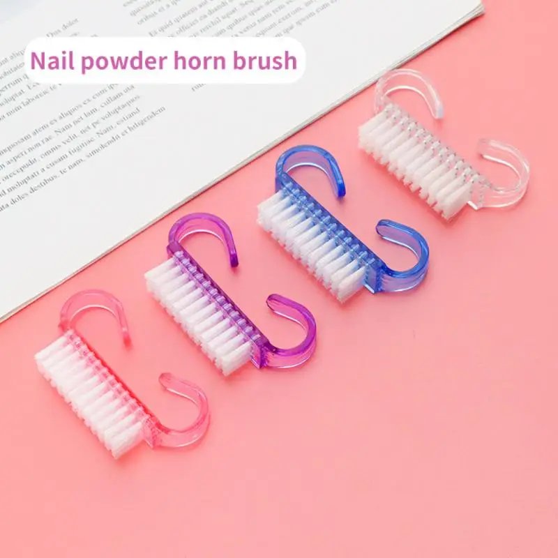 

4colors Nail Brush Transparent Horn Nail Art Brush for Manicure Plastic Nail Powder Brush Nail Accessories and Tools