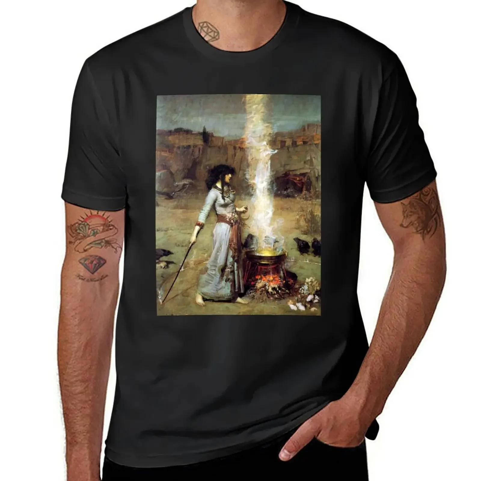 Футболка The Magic Circle - John William Waterhouse T-Shir Графические Топы футболка на заказ Мужская