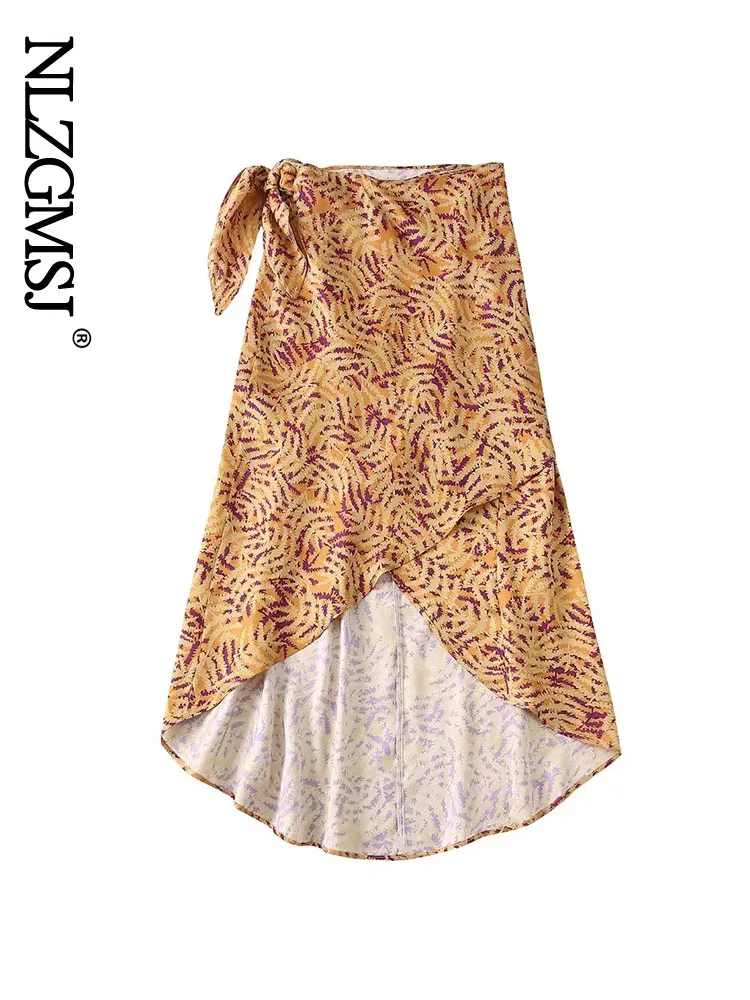 

Nlzgmsj 2022 Summer Skirt Women Split Long Skirts Woman Fashion High Waist Skirt With Knot Spring Elegant Midi Skirts 202205