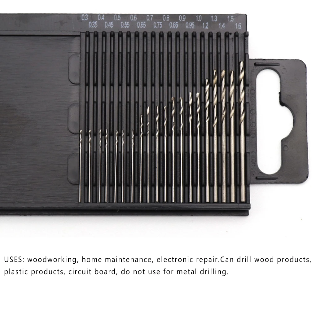 

20pcs/box Mini HSS Micro High Speed Steel Twist Drill Bit Set 0.3mm-1.6mm Model Craft With Case Repair Parts 0.3mm-1.6mm