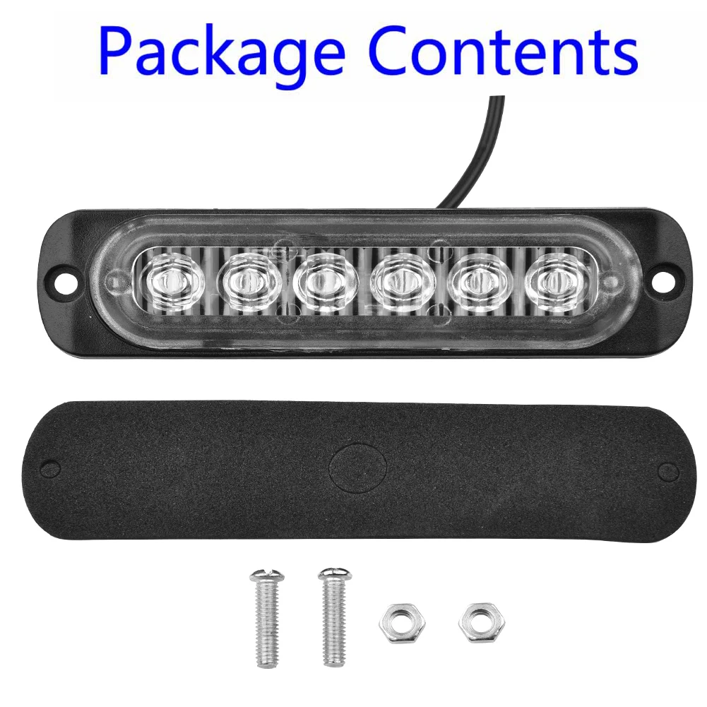 Фото DC 12-24V 18W красный 6LED автомобиль грузовик безопасность для срочно всегда яркий свет лампы габаритные огни рабочее вспомогательное освещение №2