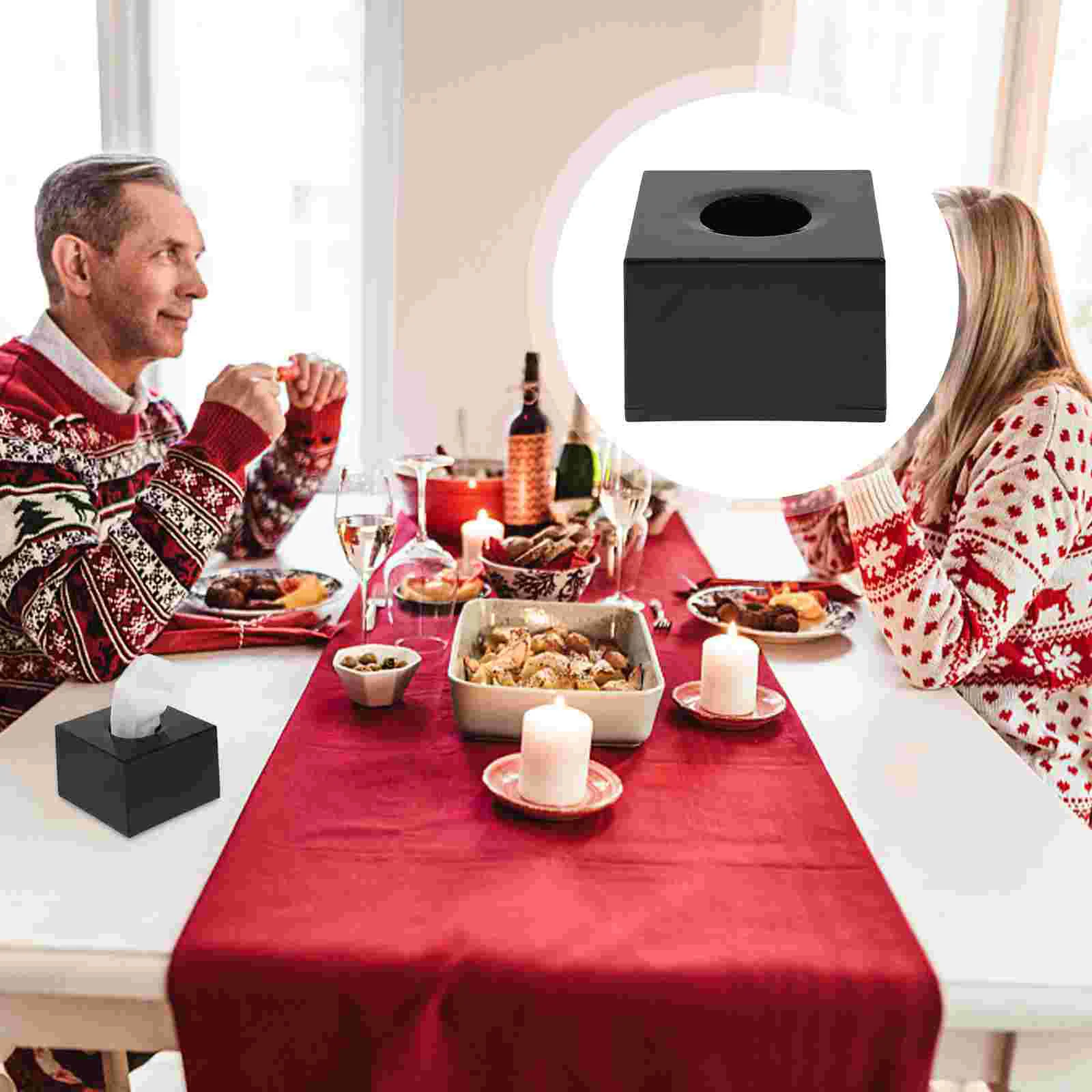 

Tissue Box Container Square Paper Cover Facial Holder Napkin Storage Organizer Desktop