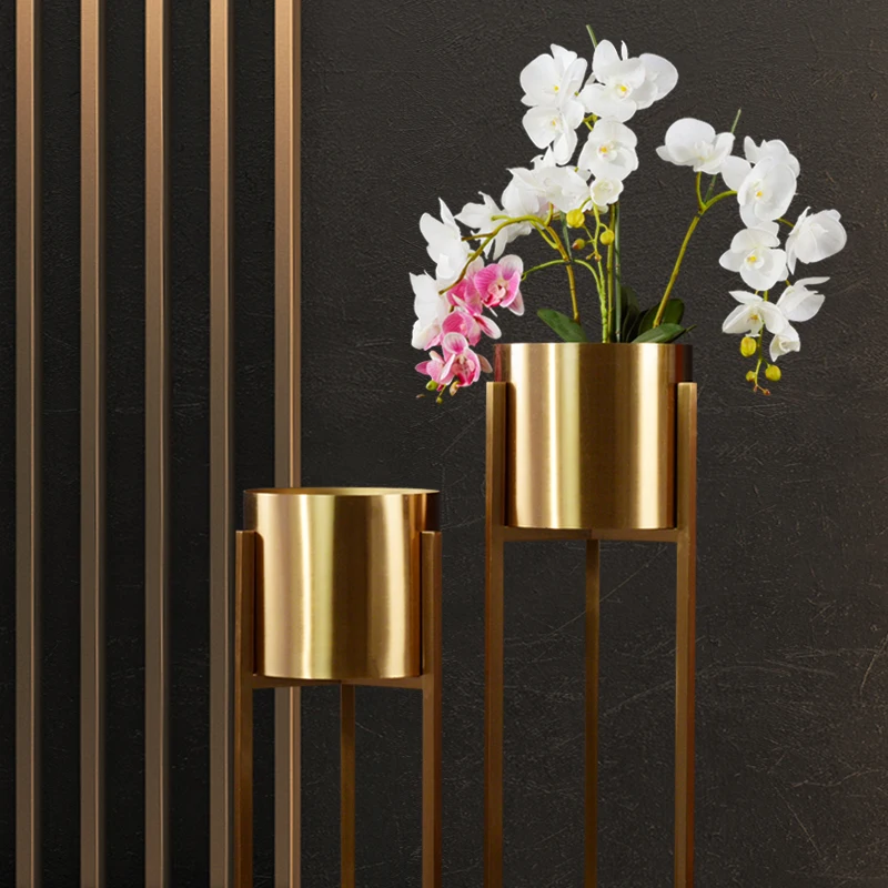 

Golden Dried Flowers Plant Pots Nordic Style indoor Floor indoor Bottle Luxury Decor maceteros wazonys Modern House Ornaments