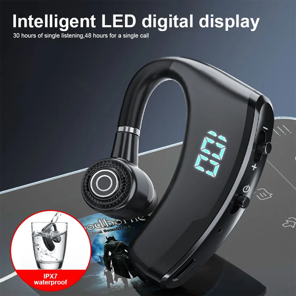 

V9S Wireless Bluetooth Headphones HIFI Handsfree Call Earphones Outdoor Sport Waterproof Gaming Headset with Noise Reduction