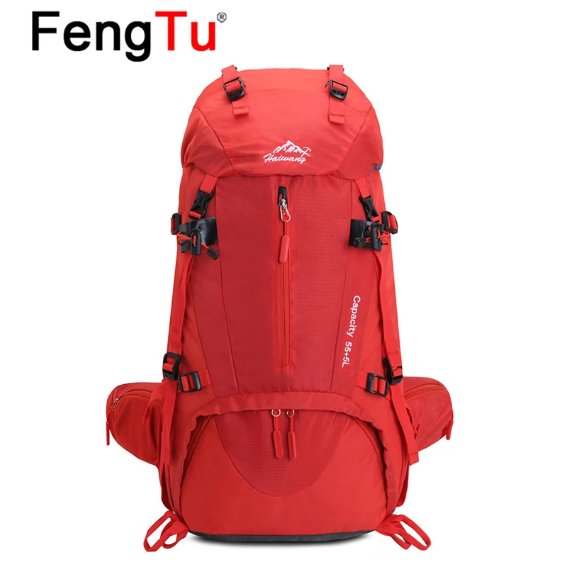 

FengTu 60L Large Capacity Outdoor Hiking Mountaineering Backpack Lightweight Waterproof Camping Traveling Backpack Men Women Bag