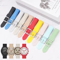 new silicone watch strap for omega watchband for swatch co branded moon watches men women curved end rubber bnad bracelet 20mm