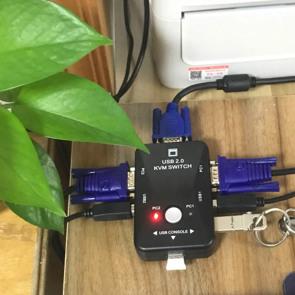 KVM-переключатель VGA-кабель USB 2 0 разделитель адаптер совместное использование