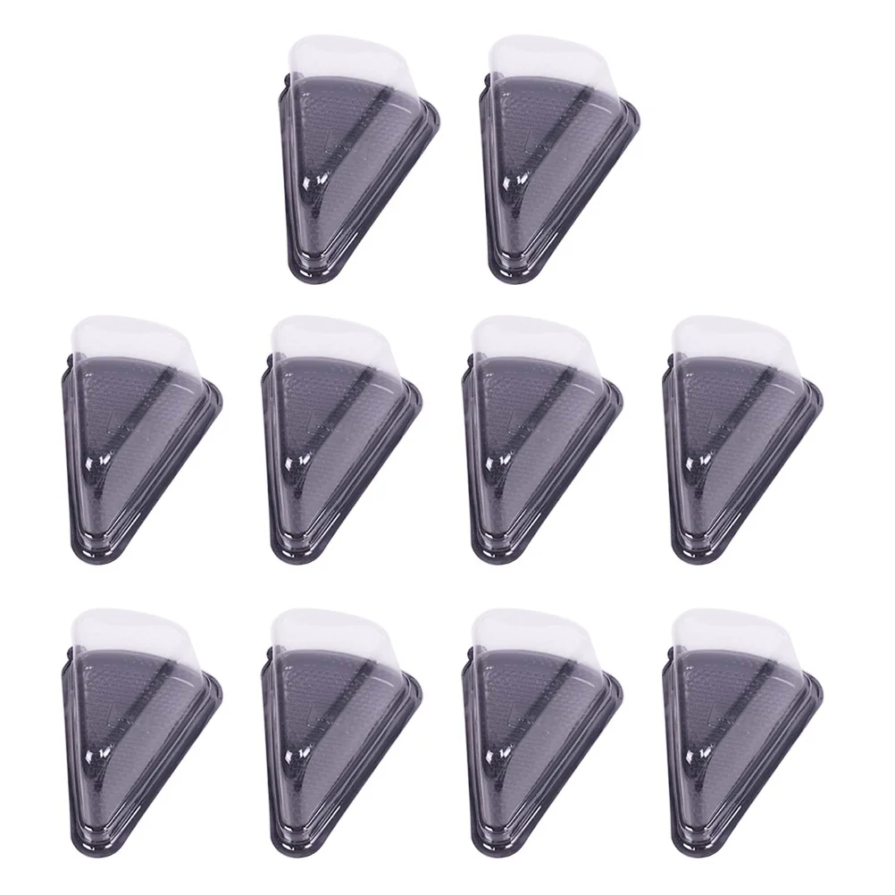 

10Pc Cake Slices Boxes Triangle Cheesecake Carrying Boxes Transparent Pie Slices Containers Bakery Carrier Take Out Box