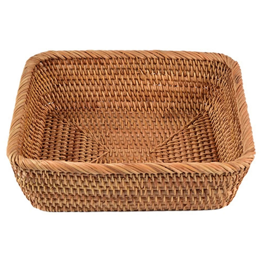 Плетеная корзина из ротанга ручной работы для фруктов чая закусок хлеба коробка
