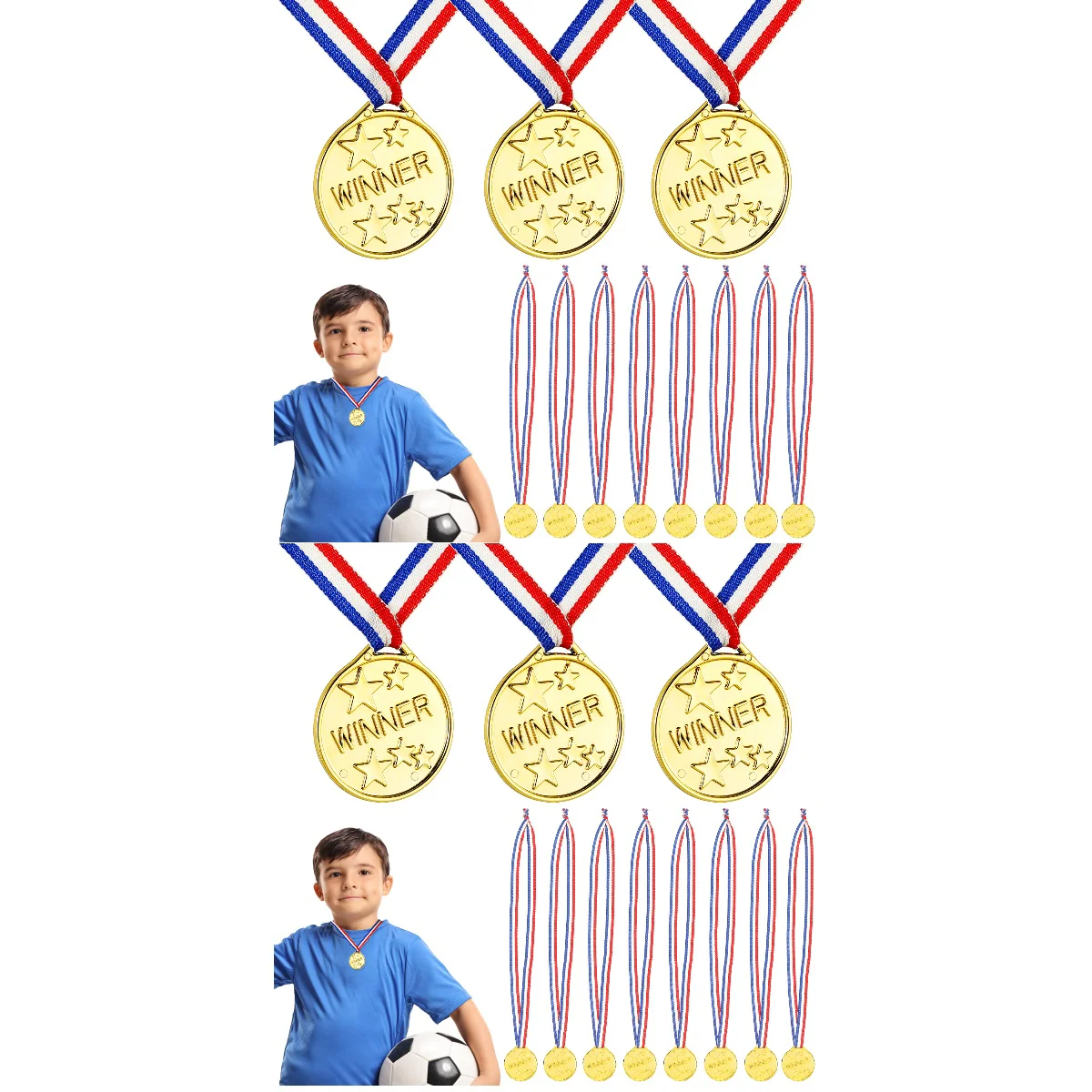 

100 Pcs Children's Medal Childrens Medals Soccer Kids The Gold Plastic Gymnastic Prizes Meeting Sports Necklace