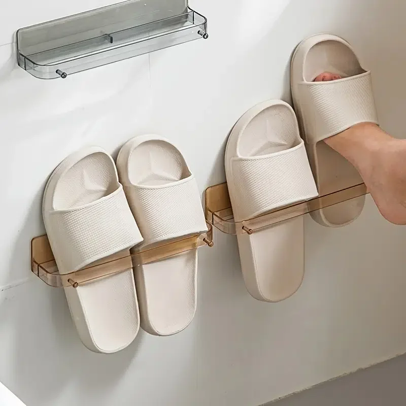 

1pc Slipper Rack No Punching Wall Mounting In Bathroom Slipper Rack In Bathroom No Trace Adhesive Tape Hook