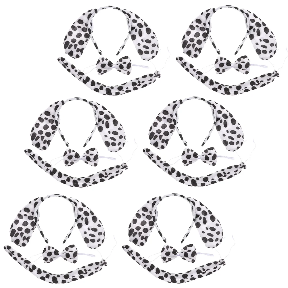 

6 комплектов реквизит для косплея костюм животного Детский костюм с хвостом декоративный галстук-бабочка костюмы с ушками повязка на голову собака плюшевая