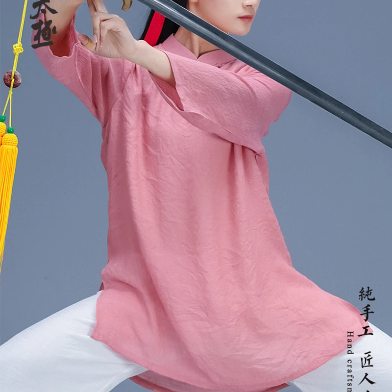 Новинка летняя традиционная китайская женская одежда тонкая тайчи костюм для