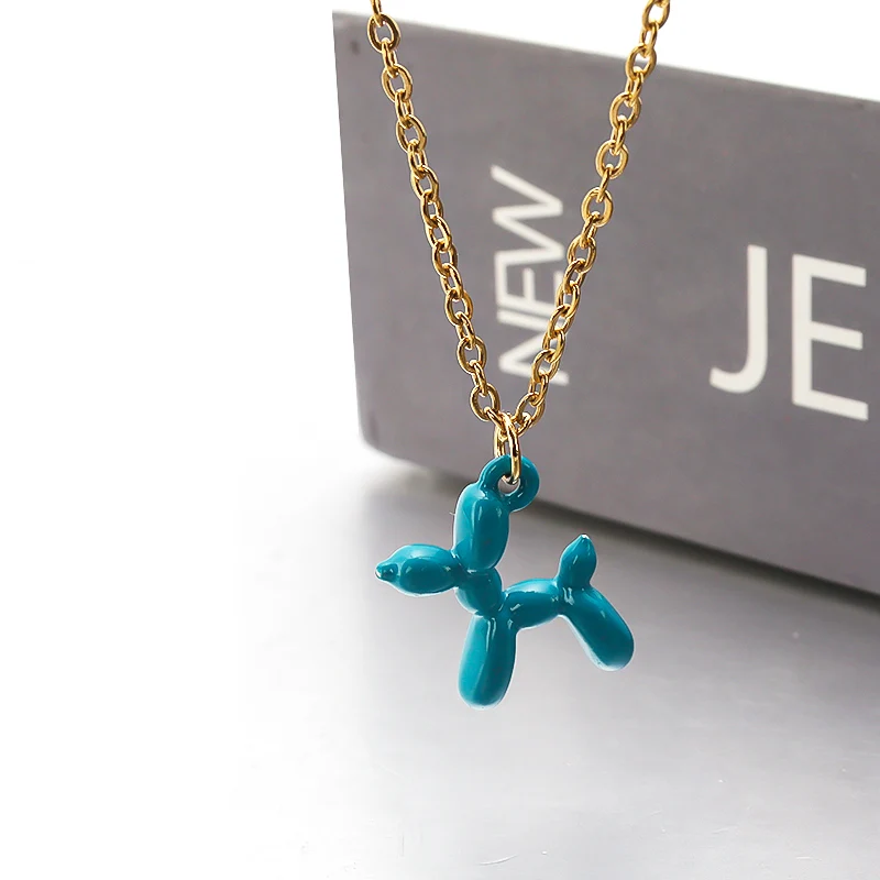 Сплав спрей краска Блестящий пузырь собака Коллекция ожерелье из нержавеющей