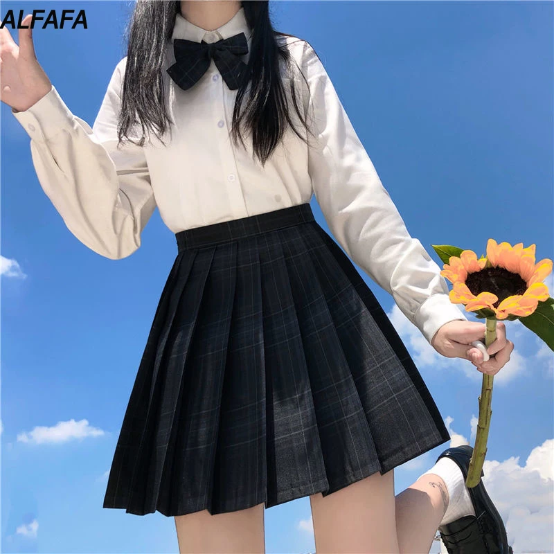 Женская плиссированная мини-юбка готическая Черная клетчатая юбка в стиле