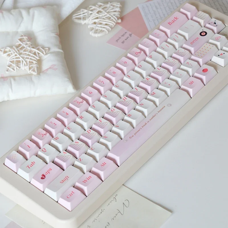 wa na klawisze do notebooków Zestaw nasadek z profilem sublimacyjnym PBT MOA/Cherry akcesoriów klawiatur mechanicznych Niestandardowe różowe
