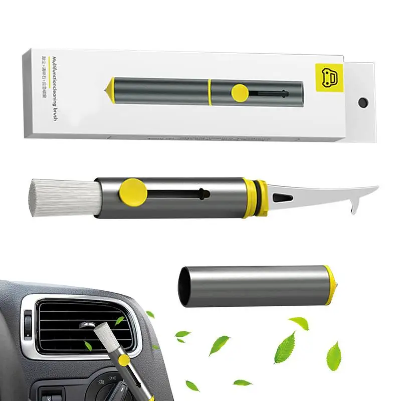 

Detailing Brush Soft Auto Detailing Brushes With Safety Hammer Car Brush Tungsten Steel Tip Alloy Shell Design For Car Vent