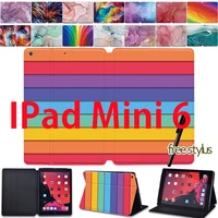 tablet case for ipad mini 6 case 2021 ipad mini 6th generation 8 3 inch watercolor pattern leather stand protective case cover