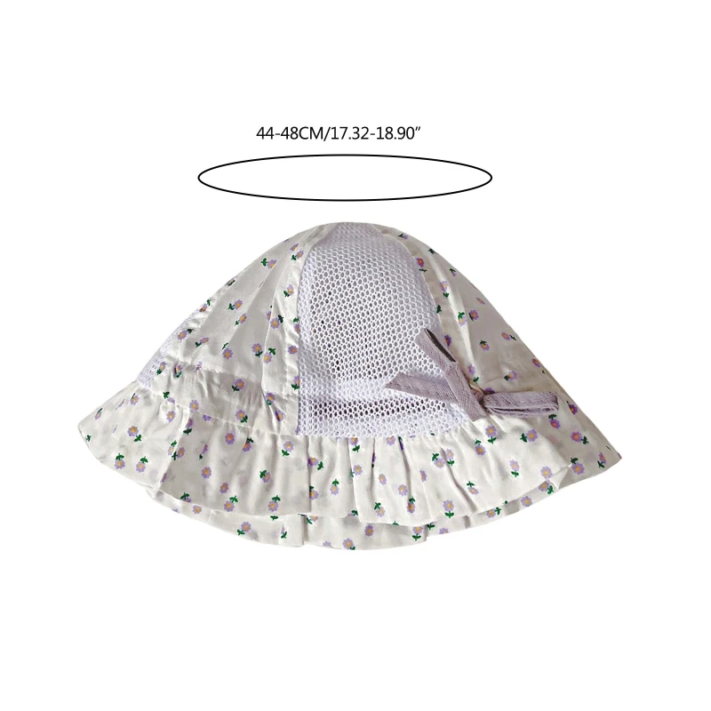 

Girl's Floral Printing Wide Brim Cotton Bucket Hat Summer Spring Foldable Fisherman Summer Gifts for Toddler