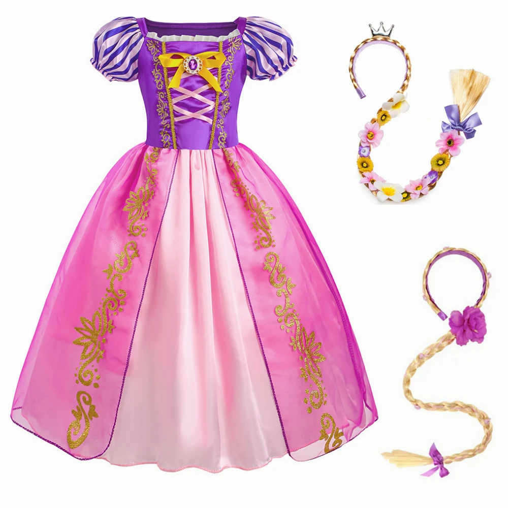 

Красивые Искусственные платья, детское платье, для дня рождения, для Хэллоуина, рождественские наряды, фиолетовый цвет