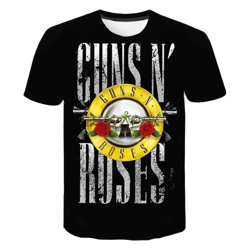 

T Shirt Guns N Roses Boy Girl Kids 3D Printed T-shirt Men Women Children Cool Tops Tee Music Hip Hop Fashion Casual Streetwear