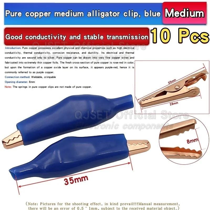 

28 мм, 35 мм, 45 мм, набор зажимов типа «крокодил» из чистой меди, электрик, сварочный шнур питания, тестовый зажим, маленький, средний, большой зажим для оболочки, красный, черный